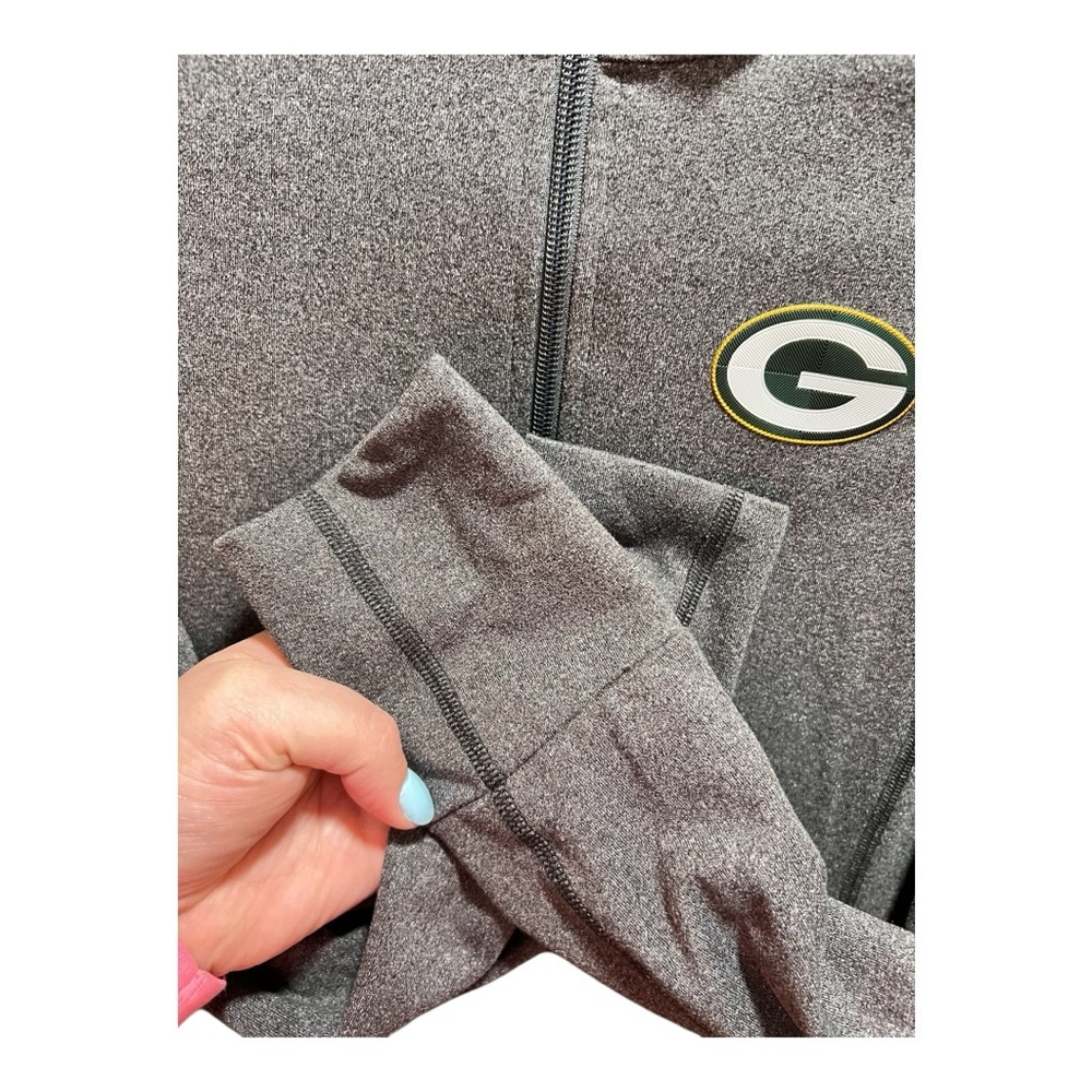 Women's XS Green Bay Packers Cutter & Buck CB DryTec Jacket Gray - Picture 6 of 9